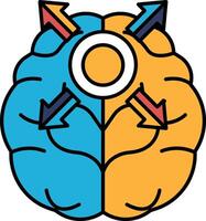 A brain with two different colored sections vector
