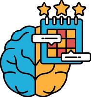 the brain with a calendar on top of it vector