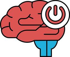 A brain with a power button on it vector