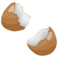 brown egg shell icon, for various food designs and patterns vector