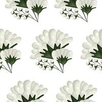 floral pattern with various closed buds of white daisies, for patterns, textiles or holiday cards vector