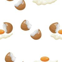 pattern with chicken eggs in different states and in different shapes and cooking methods, for various designs and templates vector