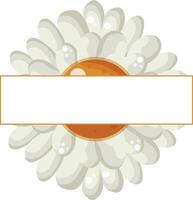 floral rectangular frame with various white daisies buds and with green leaves and a white rectangle in the middle, for greeting cards and designs vector