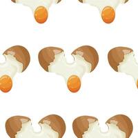 pattern with a chicken egg that breaks and spreads, for various designs and patterns vector