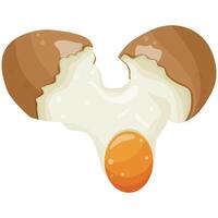 icon of a chicken egg that breaks and spreads, for various designs and patterns vector