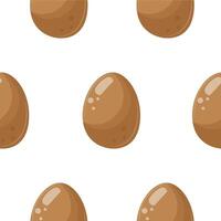 pattern with brown chicken egg icons, for various simple designs and patterns vector