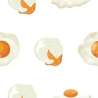 pattern with various cooked chicken eggs, namely fried, boiled and eggs with liquid yolk, for various advertising banners and advertisements vector