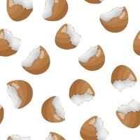 seamless pattern with brown egg shell icon, for various food designs and patterns vector