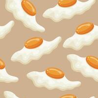 seamless pattern with icons of raw chicken egg spreading on a brown background, for various designs or patterns vector