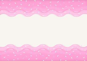Strawberry cream flowing with sprinkles background vector