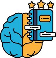A book is shown with a brain on the left side and a star on the right side vector