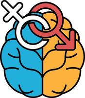 A brain with a red arrow pointing to the right vector