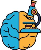 A brain with a microscope on it vector