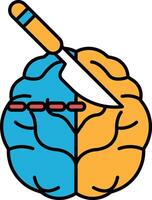 A brain with a knife in it vector