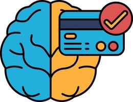 the brain with a credit card on it vector