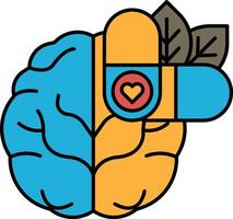 the brain with a heart on it vector