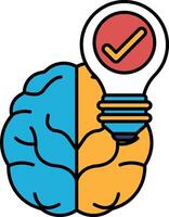 A brain with a light bulb on it vector