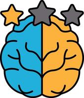 A brain with two stars on it vector