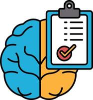 A brain with a clipboard on top of it vector