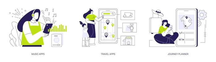 Lifestyle applications abstract concept illustrations. vector