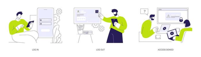 User profile access abstract concept illustrations. vector