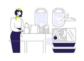 In-flight catering abstract concept illustration. vector