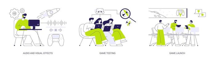 Game development abstract concept illustrations. vector