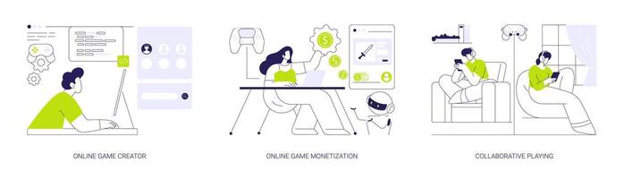Game platform abstract concept illustrations. vector