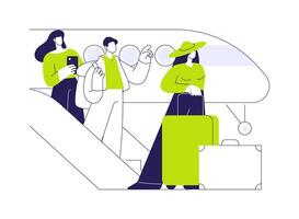 Disembarkation abstract concept illustration. vector
