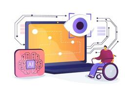 AI Eye-Tracking for Accessibility abstract concept illustration. vector
