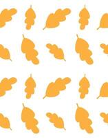 Seamless pattern of doodle sketch oak leaf isolated on white background vector