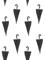 Seamless pattern of hand drawn doodle sketch umbrellas vector