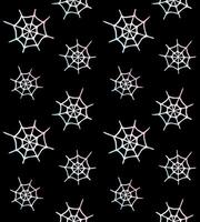 Seamless pattern of hand drawn doodle sketch spider web isolated on black background vector