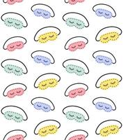Seamless pattern of hand drawn doodle sketch sleeping mask with closed eyes isolated vector