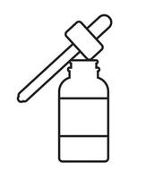 Flat open oil essence bottle isolated on white background vector