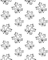 Seamless pattern of hand drawn doodle sketch maple leaf isolated on white background vector