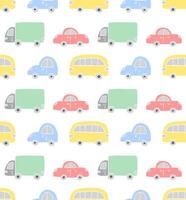Seamless pattern of hand drawn sketch car isolated vector