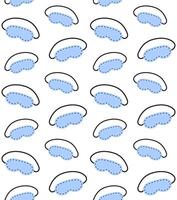 Seamless pattern of doodle sketch sleeping mask isolated on white background vector