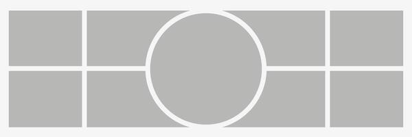 Frame bordes collage with circle shape inside. Story pannel or box bubbles for messages. vector