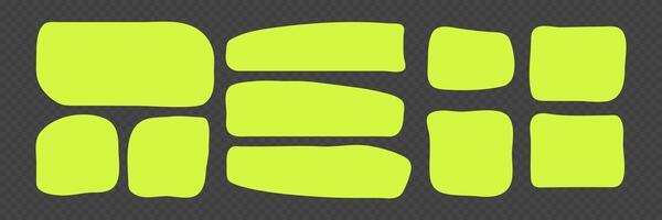 Set of Neon Notes. Smooth, amorphous shapes. Abstract geometric figures vector
