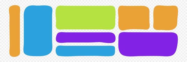 Liquid Speech Bubbles. Organic Colorful Shapes Collection. Set of Rectangles design elements. vector