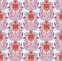 a colorful pattern, with flowers and leaves vector
