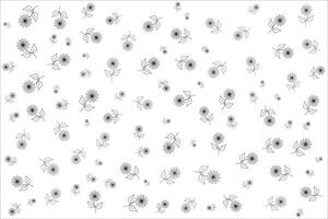 Black and white floral silhouette design background vector