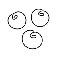 Blueberry berry fruit illustration. Single line icon. Line art Cherry. One line bog whortleberry illustration. Outline fruit isolated on white background vector