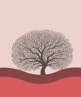 Illustration design of a tree with a colorful background for interior decoration and wall art vector