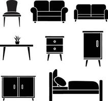 Simple home furniture design with a white background vector