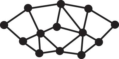 design of a network of connected dots vector