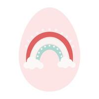 Soft Rainbow Easter Egg Spring Flat Color vector