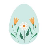 Soft Daisy Spring Easter Egg Design vector