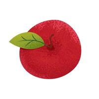 Apple with noisy texture. Graphic illustration with apple, flat fruit with grain. art vector